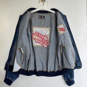 Vintage 90s Super Chevy Show Embroidered Denim Jacket Unisex LG USA
